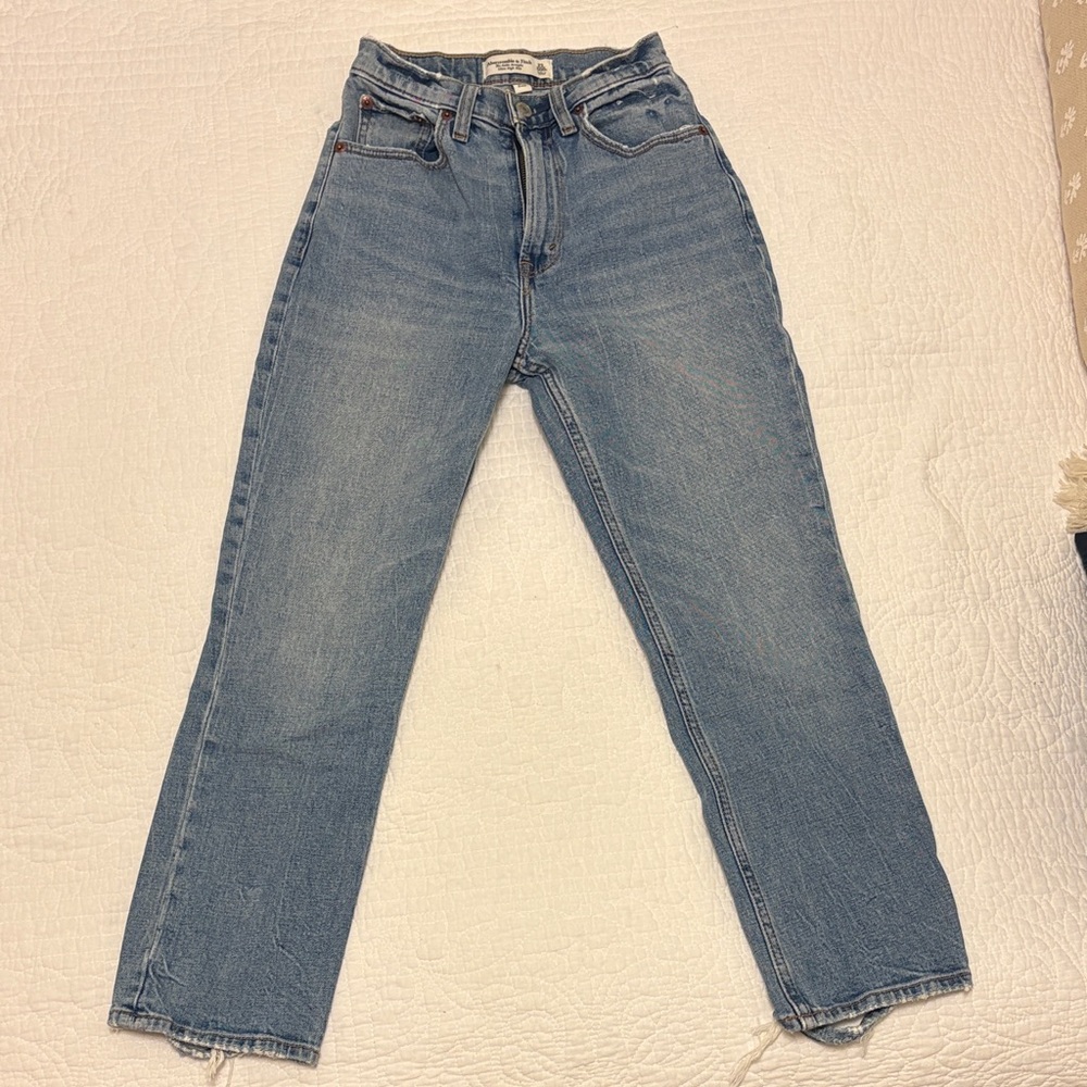 Abercrombie & Fitch Light Blue Straight Leg High Rise